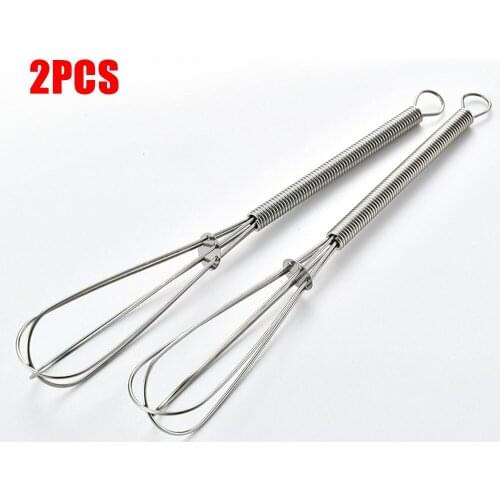 2Pcs Mini Whisks Mix Stir Stainless Steel Egg Beat Kitchen Accessories Tool
