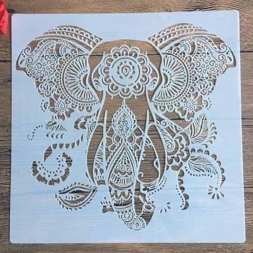 30 * 30cm size diy craft Animal elephant mold for painting stencils stamped photo album embossed paper card on wood, fabric,wall