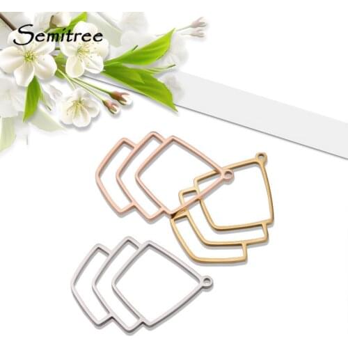 5pcs New Arrivals Stainless Steel Geometric Charms Pendants DIY Jewelry Making Accessories Simple Earrings Charms for Sale