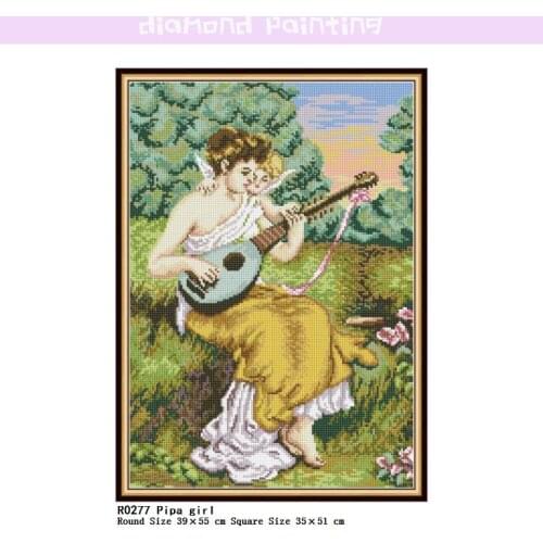 Full Drill Square & Round Diamond 5D DIY Diamond Painting Pipa Girl Embroidery Cross Stitch Rhinestones Painting Home Decoration