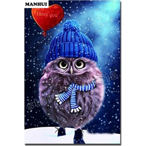 New DIY Diamond Painting Cartoon owl Pattern Needle Mosaic All-Spuare Drill 5D Diamond Embroidery Decoration ABC500