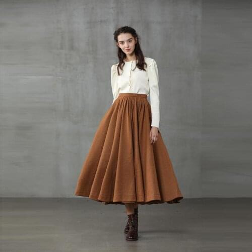 Big Swing Autumn Winter Skirts For Women Fashion jupe femme Ladies Skirt Long Skirt Ankle Length Female Faldas