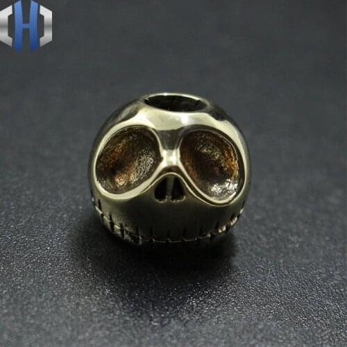 Knife Beads Pure Copper Pumpkin Knife Beads Brass Halloween Skull Beads Rope EDC Tools Survival Paracord Beads With 1m Paracords