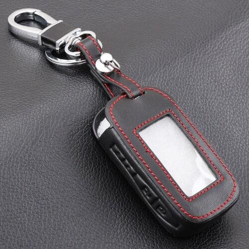 Genuine Leather Case Key Cover For Starline E90 E63 E91 E61 E95 E66 E60 LCD Two Way Car Alarm Remote Case Keychain Transmitter