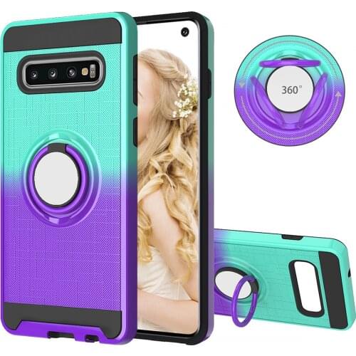 New Finger Ring Holder Shockproof Phone Case For Samsung Galaxy S9 S10 Plus S10e Lite Note 9 2 in 1 TPU+PC Stand Back Cover Capa