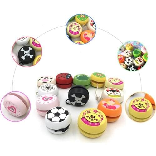 Child Yoyo Ball Cute Animal Prints Wooden Yoyo Toys Ladybug Toys Kids Yo-Yo Creative Yo Yo Toys For Kids Gift K0038