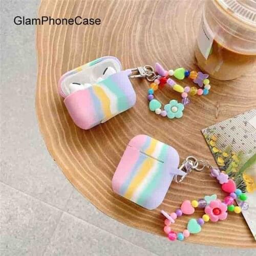 GlamPhoneCase Color flower bead chain Airpods 1/ 2 Airpods pro Case