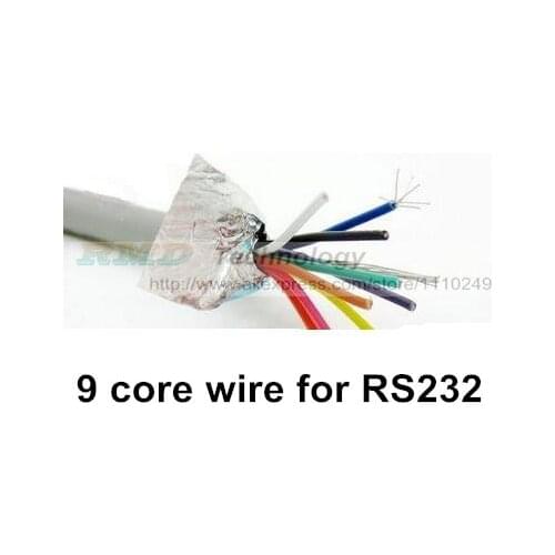 1 Meters High Quality DB9P 9 core RS232 DB9 with 1 control cable aluminium foil wire shielded Serial Ports Extension Cable Wire