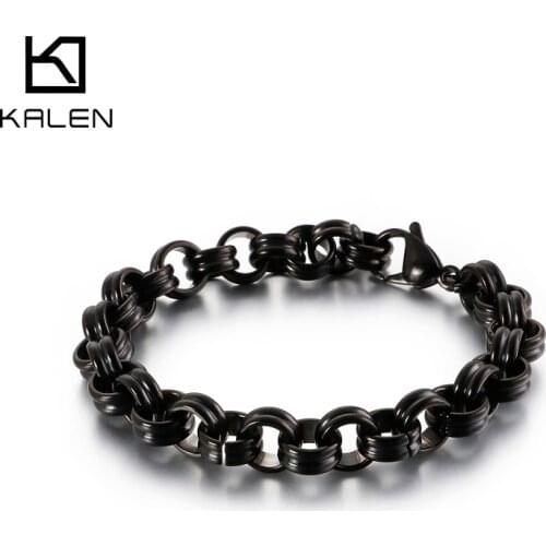 Kalen 2020 Rock Boy Girl Simple Chain Bracelets Stainless Steel Mens Punk Style Bracelet Jewelry Christmas Gift