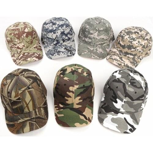 Camouflage Velcro Adjustable Shading Outdoor Dad Hat Sun Protection Summer Unisex Baseball Cap Trucker Cap Men