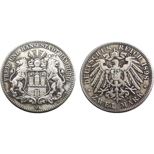 Germany 2 Mark silver Plated 1898 Silver Plated Copy Coins