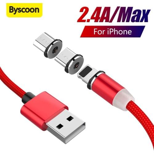 Byscoon Magnetic Cable USB Type C Magnetic Charging Cables Magnetic Charger for iPhone Samsung ASUS NOKIA Xiaomi Quick Charge