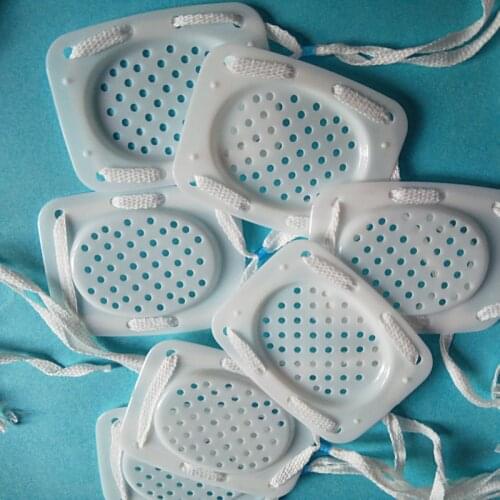 10pcs 4 * 5.5cm plastic PE eye mask medical white single eye patch eye mask party toy mesh breathe rope protection eyepiece