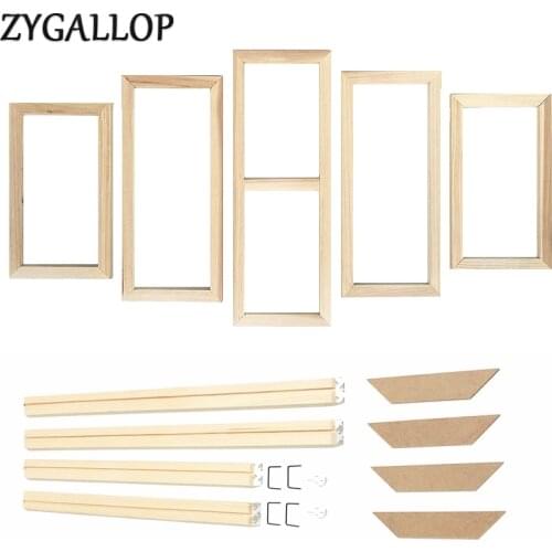 5 Panel Wood Frame Set for Canvas Oil Painting Custom Photo Poster Inner Wooden Frame Kit Assemble DIY Diamond Painting Marco