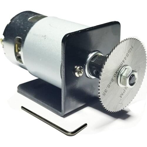 555 Motor Table Saw Kit DC 24V Gear Motor with Mounting Bracket and Saw Blade for Woodworking Cutting / Polishing / Engraving