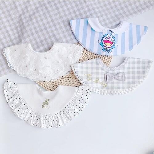Ins Korean version of the new cotton baby bib baby saliva towel children saliva bib 0-2 years old all-match fashion