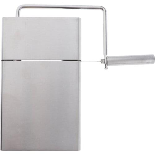 Stainless Steel Soap Cutter Cutting Tools Rectangle Loaf Mould with Wire Slicer for Craft Soap Making, Silver