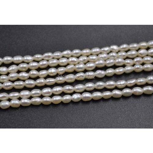Wholesale 2.5mm small pearl rice freshwater pearl strands free shipping