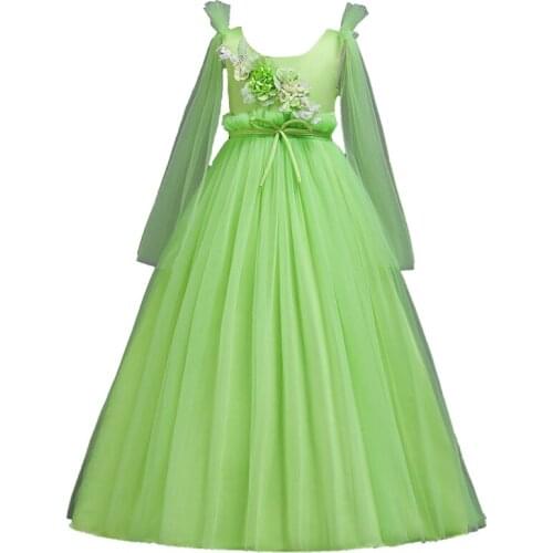 Flower Girl Dress Top Grade 6-16 Yrs Baby Elsa Princess Dresses for Girls Wedding Party Vestidos Infantis Kid Girls Clothes