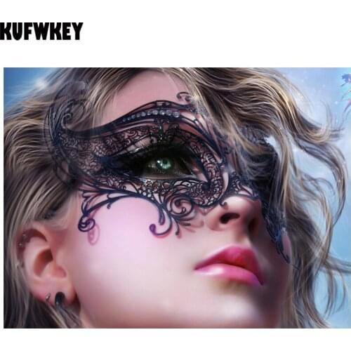 Full square round Diamond Embroidery beautiful mask lady Diy Diamond Painting Cross Stitch Home Decor Diamond Mosaic art