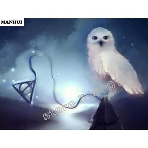 Full Square Diamond 5D DIY Diamond Painting Animal Owl Embroidery Cross Stitch Rhinestone Mosaic Painting Home Decor BFC348