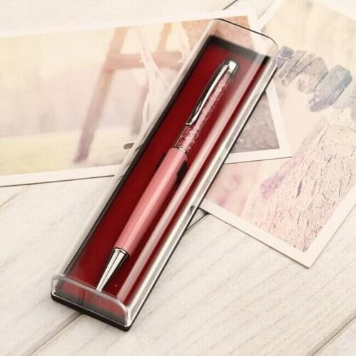 Clear Transparent Pencil Cases with Red Color Bottom Plastic Pen Packing Boxes Rectangular Gift Boxes WB852