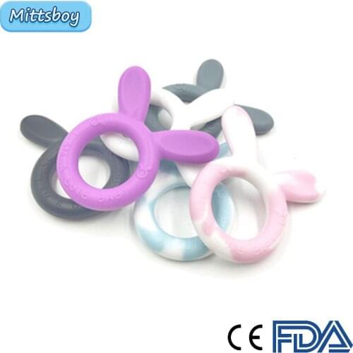 DIY Baby Molars Silicone Rabbit Beads Teether Pacifier Jewelry Necklace Bracelet Pendant Teething Non Toxic Newborn Nursing Toys