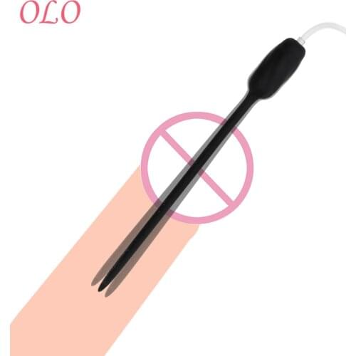 OLO Silicone Catheter Vibrator Penis Plug 20 Frequency Urethral Plug Urethral Dilators Sex Toys for Men Gay Adults Products