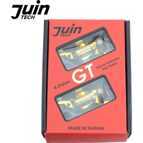 Juin Tech GT-P 4 Pistons Ultralight Hydraulic Disc Brake Set Caliper Mountain Bike Road CX Gravel Dual Side Actuation Brake