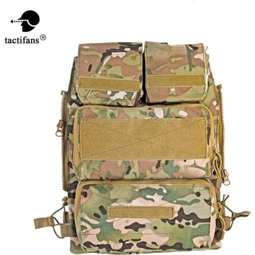 Tactical Zip-on Panel Zipper-on Pouch Hunting Bag Airsoft Molle Plate Carrier For AVS JPC 2.0 CPC Emerson Vest EM7400