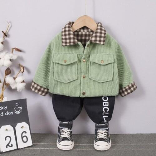 Warm 1 2 3 4 5 Years Children Outfits Button Tooling Jacket Cotton Infant Kids Clothing Autumn Winter Toddler Boys Clothes