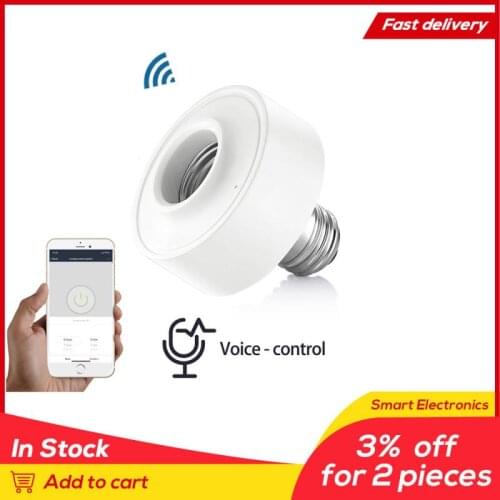 Tuya Smart Life WiFi E27/E26 Smart Wifi Timer Light Bulb Socket Outlet Adapter Lamp Holder Work With Alexa Google Home