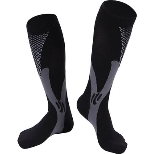 Unisex Football Compression Leg Socks Support Stretch For Men & Women Sports Running Athletic Medical Therapy Travel School