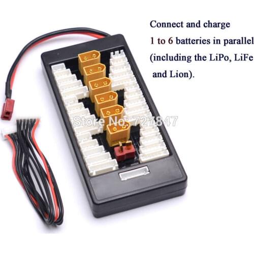 High Quality 2S-6S XT60 Plug Parallel Charging Board XT60 T plug 4.0mm Banana Adaptor Board for Imax B6 B6AC Lipo Charging