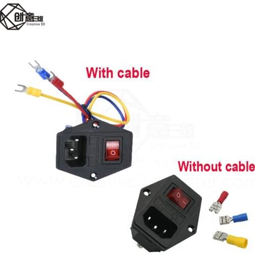 3d printer parts Rocker switch power connector plug power socket switch Voltage current 15 a 220 v / 110 v retailwholesale