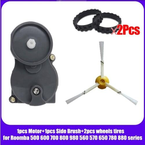 1*Upgraded Motor+1*Robot Side Brush for irobot Roomba 500 600 700 800 900 series robots Vacuum Cleaner Parts Replacement kit