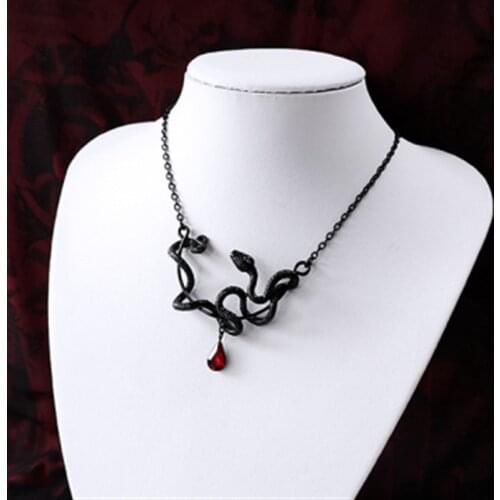 Goth Spirit Snake Wrapped Around Necklace By Punk Sorceress Dark Gothic Jewelry Fashion Grunge Pendant Delicacy Charm Women Gift