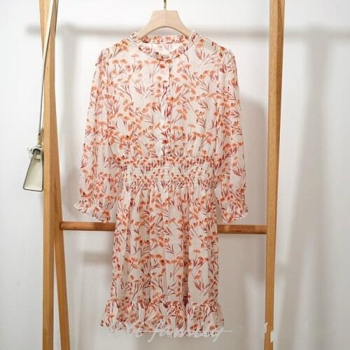 Summer 2020 elegant elastic high waist round neck ruffled gold and silver line printing party dress women