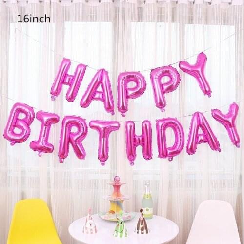 1set 16 inch Happy Birthday Foil Balloons Baby Boy Girl First Birthday 1st One Party Decoration Garland Kids Adult Unicorn