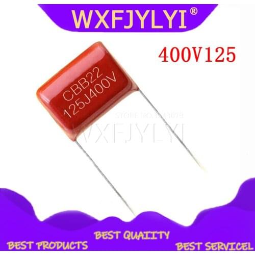 10PCS 400V125 1UF Pitch 20MM 400V 125 1.2uF CBB 125J400V Polypropylene film capacitor