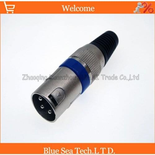 10 PCS Audio MIC Connector XLR 3 Pin Male J3P XLR KTV Microphone plug,Blue ring color type