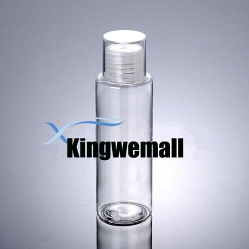 300pcs/lot 120ml High Grade PET Plastic Container Transparent Bottle with Double Lids For Cosmetic Packaging FTH42