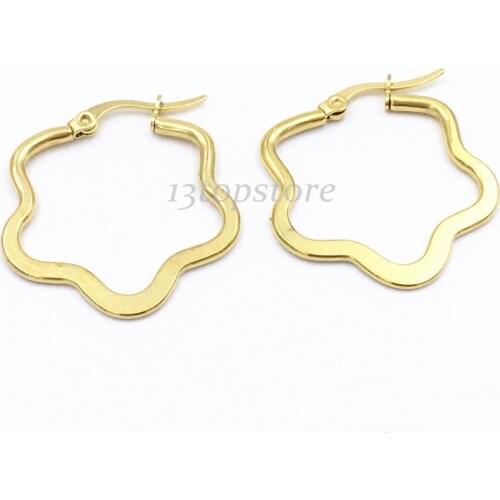 Free shipping 6pairs Outer diameter of 32 mm heart cut stainless steel earrings jewelry jewelry gifts