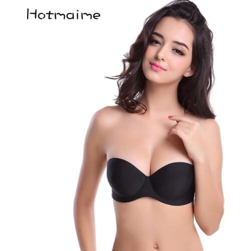 No shoulder tape bra cover push up seamless formal dress wedding dress underwear invisible chest cup thick bra
