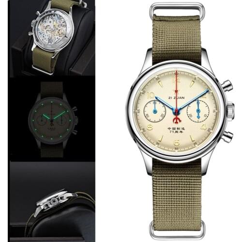Aviation RED STAR Chronograph Mens Sea-Gull 1963 Zi Zuan Chinese Watch Pilot Mechan Watches For Men Pilot Mechan Swan Wristwatch