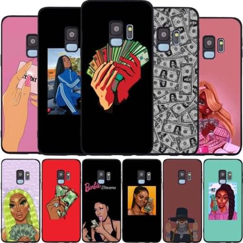 Money black girl black Soft phone Case For Samsung S20 S10 S9 S8 S7 edge Plus Lite Note 8 9 10 A6 A7 A8 A9 2018 Cover