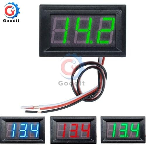 Mini Digital Voltmeter DC 4.5V to 30V Digital Voltmeter Voltage Panel Meter For 6V 12V 24V Electromobile Motorcycle Car 0.56