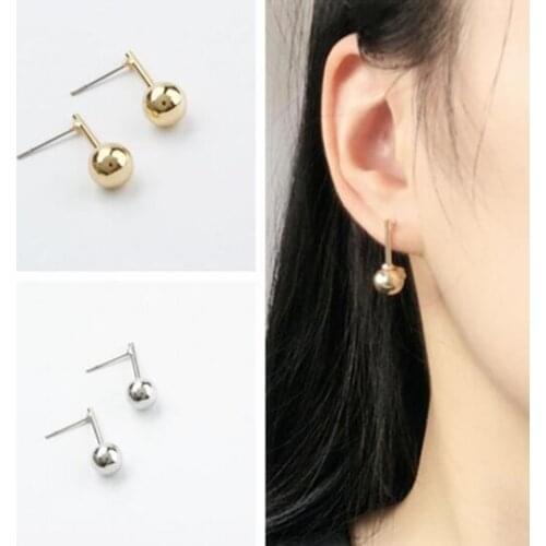 Ex617 Europe Gothic fashion simple alloy geometric Small Round ball earrings 2021 trend Womens Jewelry Accessories