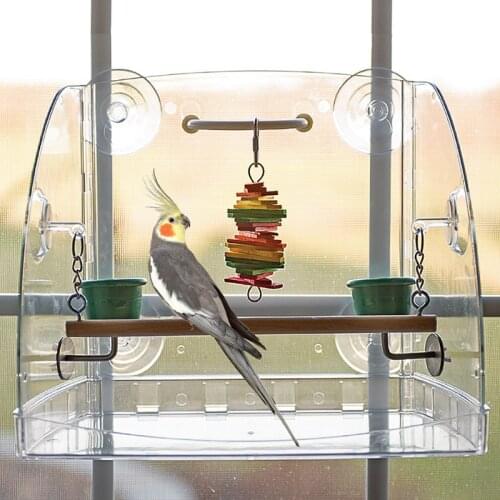 CAITEC Parrot Toy Bird Window Play Center Open Design Tough Durable Bite Resistant Suitable for Small Birds Parrots
