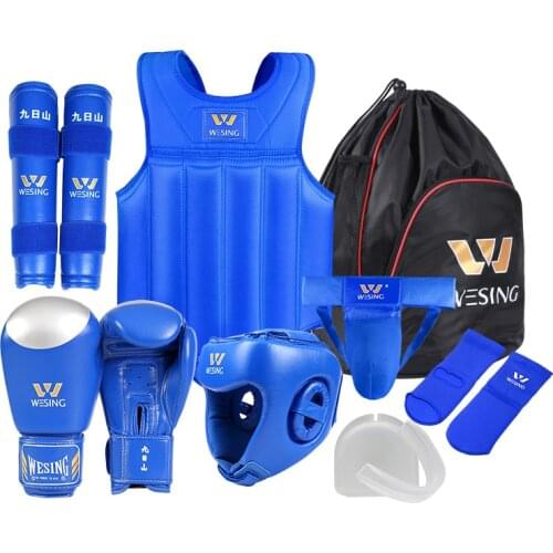 Wesing Martial Arts Gear sets Wushu Sanda Protector Sets 8 Pcs Sanda Competition Equipments for Training